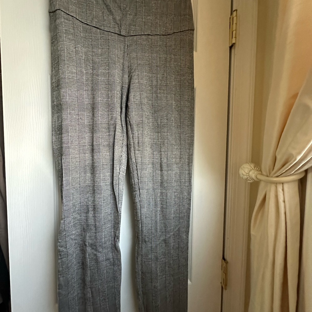 CAbi Women's Black and White Checkered Trousers